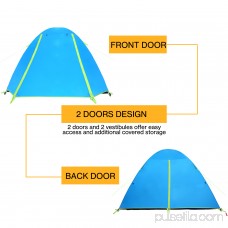 WEANAS 3-4 Backpacking Tent Double Layer Large Space for Outdoor Camping LimeGreen